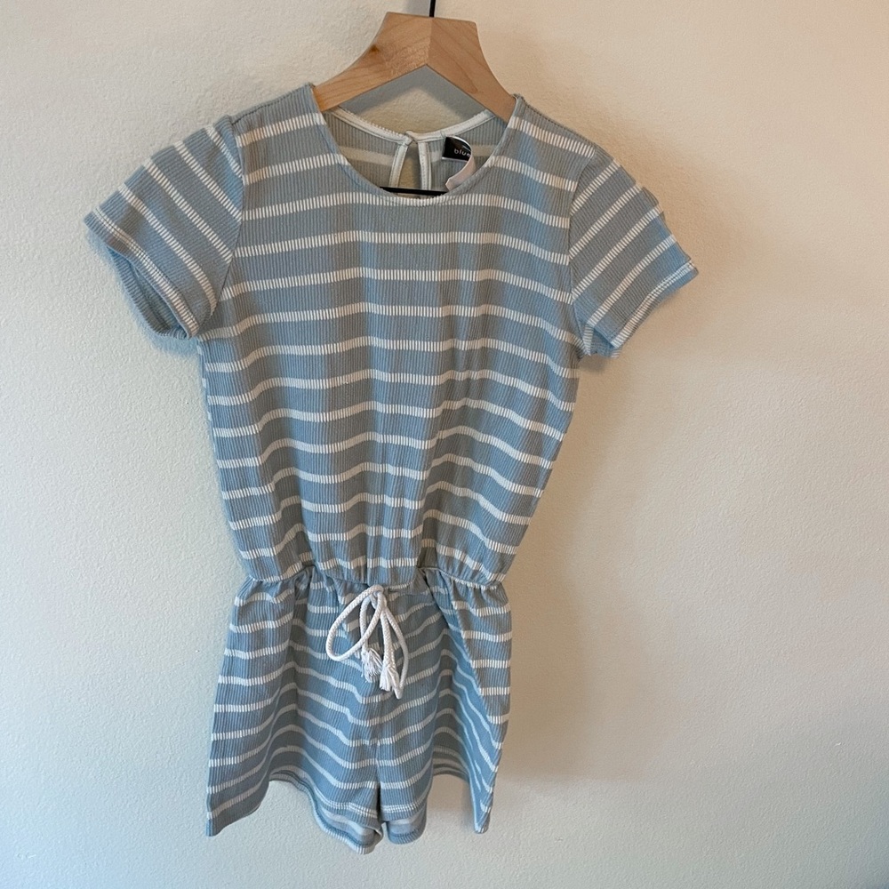 Boutique blue and white striped romper